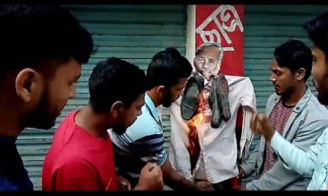 ঝালকাঠীতে শাজাহান ওমরের কুশপুত্তলিকা দাহ ও অবাঞ্চিত ঘোষনা বিএনপির 8 sajahan omor