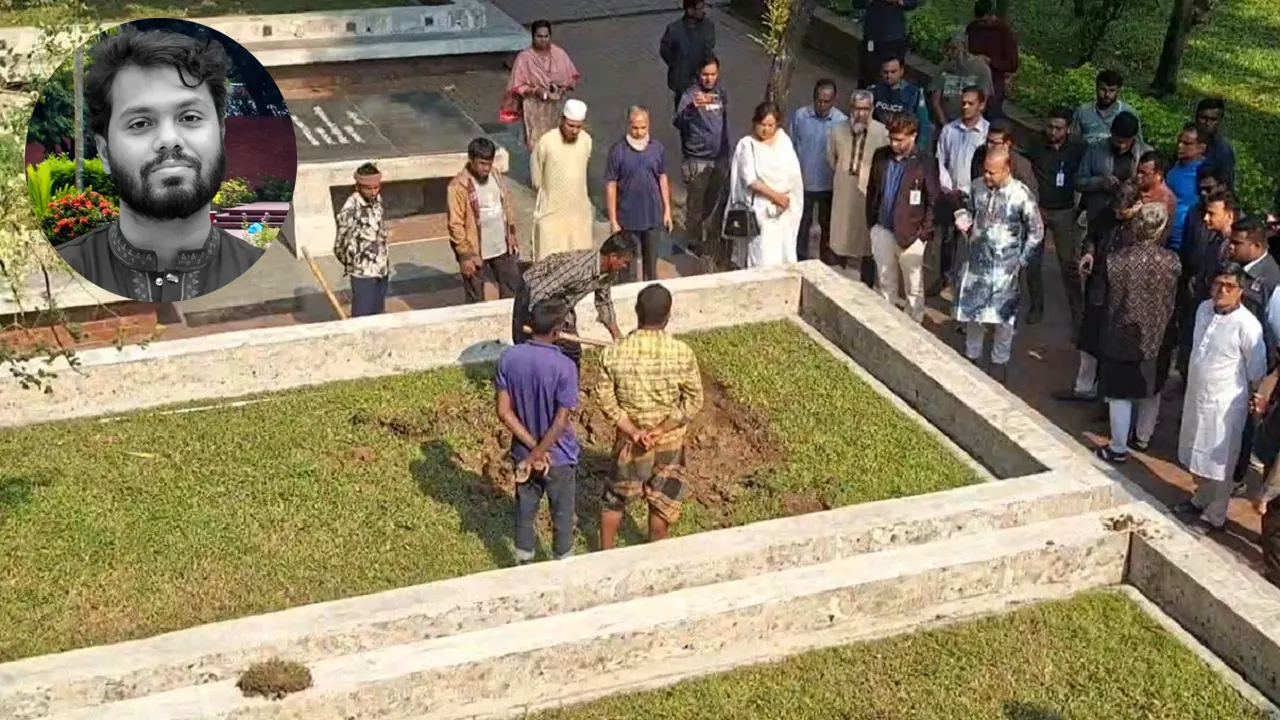 কবি নজরুলের কবরের পাশে হাদি