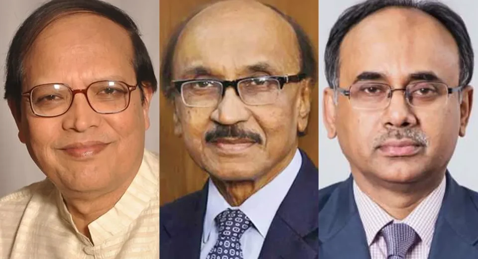 সাবেক তিন গভর্নর ড. আতিউর রহমান ফজলে কবির ও আব্দুর রউফ তালুকদার।